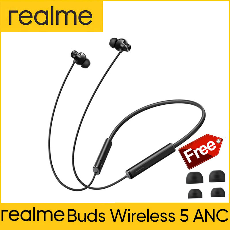 Original realme Buds Wireless 5 ANC Headphone IP55 50dB Hybrid Noise Cancellation Wireless Earbuds Neckband