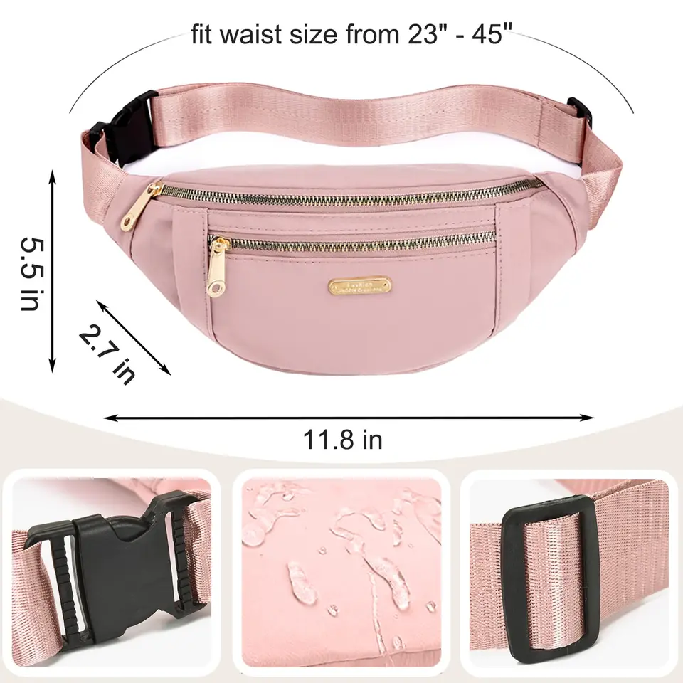 Sac Banane Velours Côtelé - Réglable, 3 Compartiments - Pour Sport, Voyage, Quotidien - 34x15 Cm