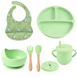 Premium Silicone Baby Feeding Set with Free Shipping - Bowls, Cups, Bibs & Utensils (Y3)