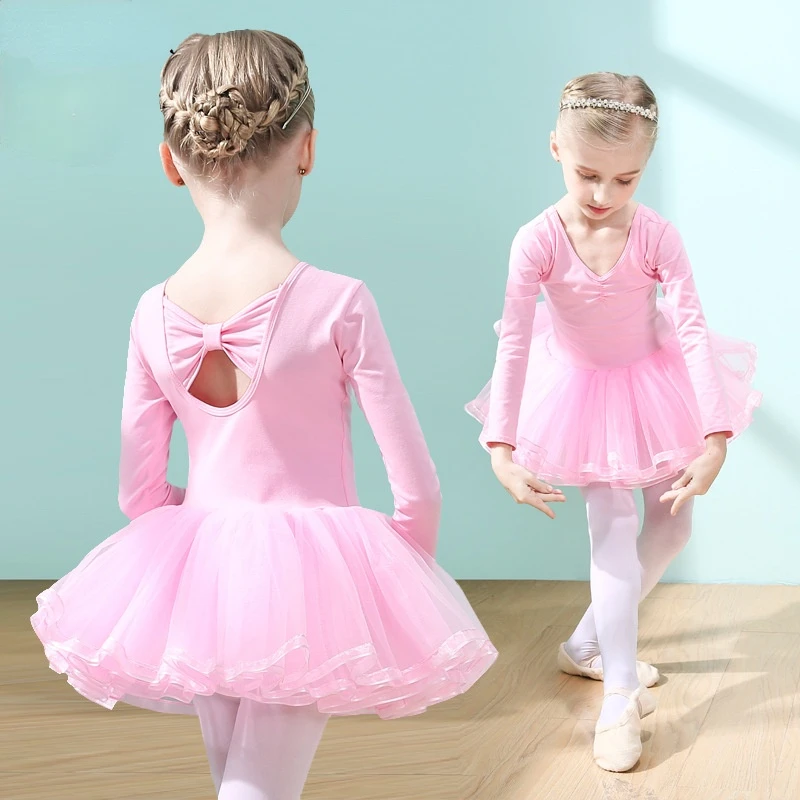 

Child Ballet Clothing Gymnastics Leotards Dancewear Girls Short Sleeve Ballet Costumes Tutu Dress Pink Ballerina Dance Dress