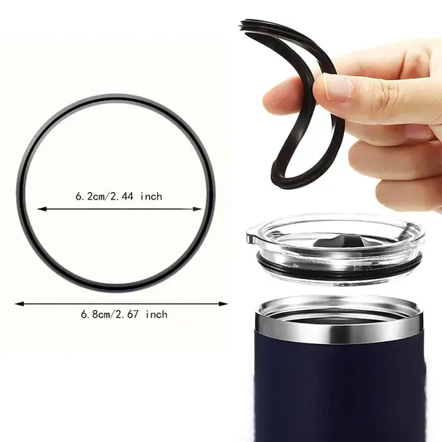 1/4pcs Great Sealing Effect Tumbler Lid Gasket Waterproof 16oz & 20oz Travel Mug Cup Leak-proof Gasket Silicone 6