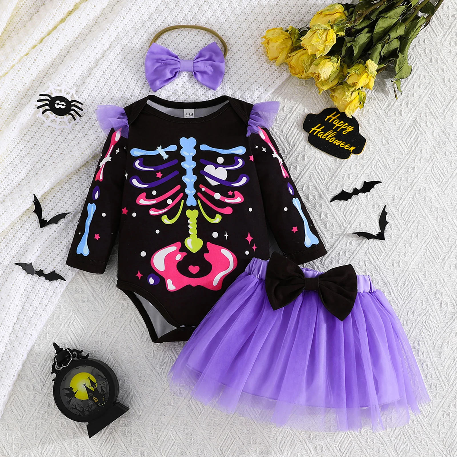 Traje Esqueleto NiÃ±o Conjunto De Disfraces De Halloween Para Recién Nacidos Vestido Fiestas Patrias