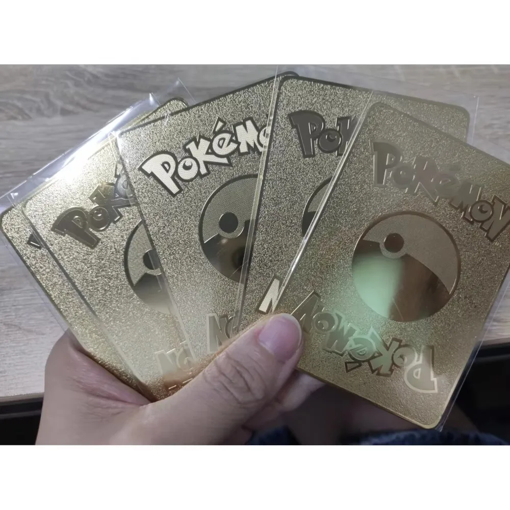 9Pcs/set Diy PTCG Eeveelution Vmax Umbreon Sylveon Metal Cards Eevee Classic Game Anime Collection Cards Gift Toys