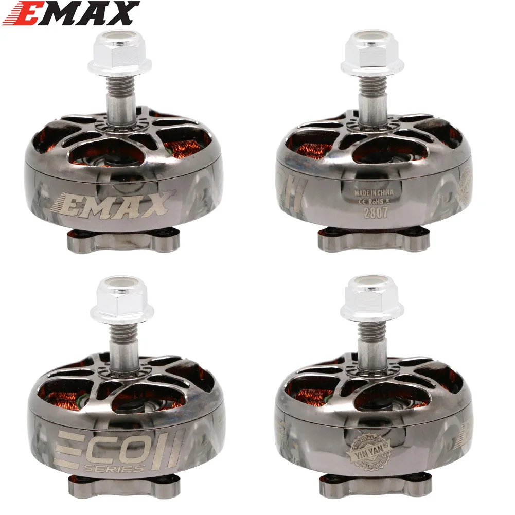 4pcs EMAX ECOII 2807 6S 1300KV Brushless Motor for RC FPV Racing Drone RC Quadcopter RC Parts DIY Accessorie - image 1 of 6