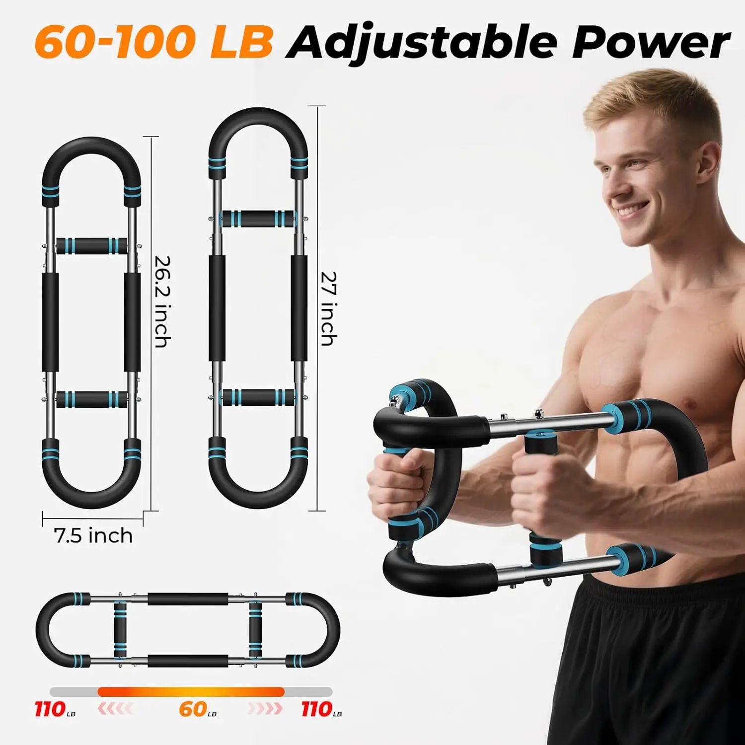 U-Shape Power Twister Bar Hand Gripper – 60–100 lb Arm & Chest Trainer 6