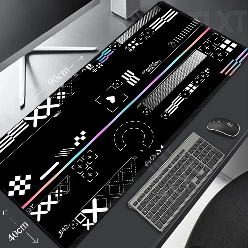 Impresso Gaming Mousepad Grande Mousepad Tapete de Borracha Gamer Deskpad Empresa Long Desk Mats Csgo Xxl Branco - Imagem 3