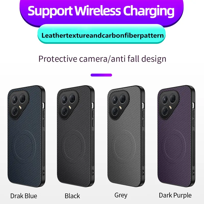 Carbon Fiber Pattern Magnetic Charger Hard Back Phone Case