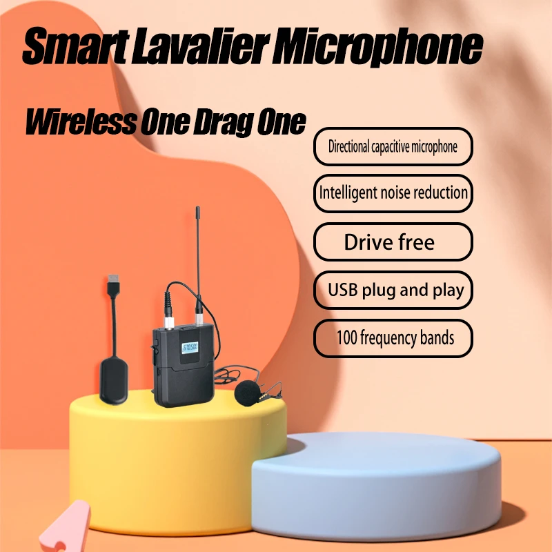 

Portable Cardioid Pickup Mini Clip-on Video Recording Singel Microphone Lavalier Wireless For Dslr Camera With USB To Computer