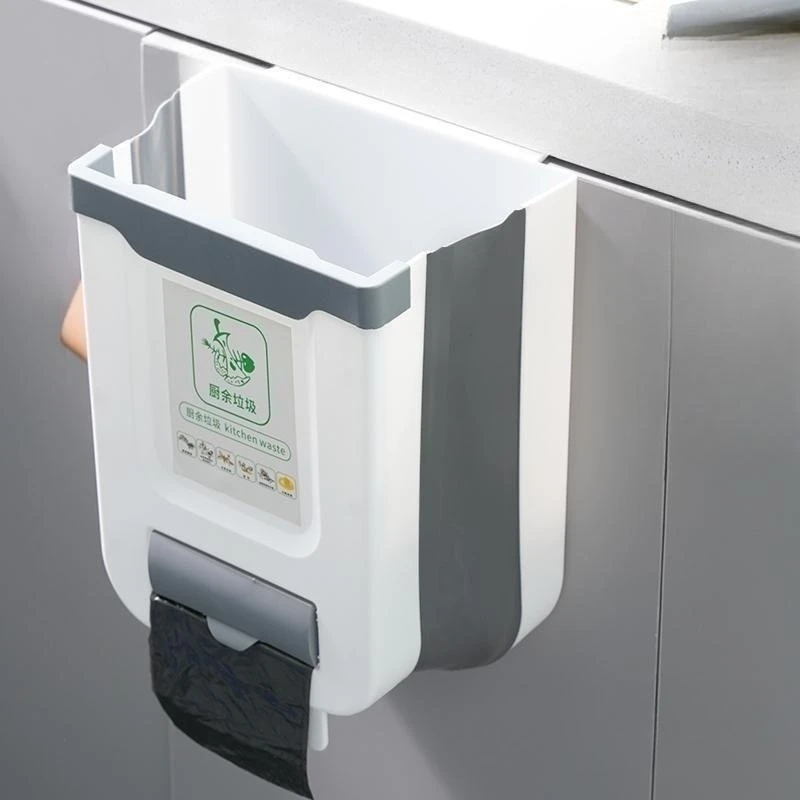 Kitchen Folding Trash Can Wall Mounted Trash Can Kitchen Cabinet thumbnail 1