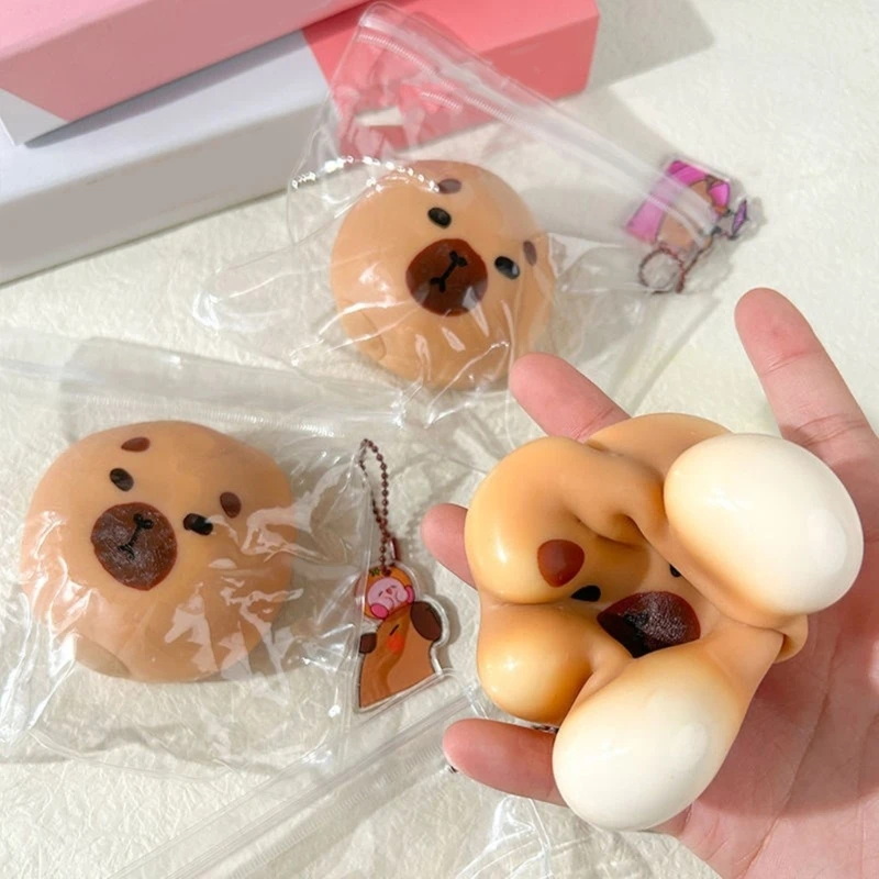 Q0KB Cartoon Capybara Squishy Slow Risings Fidgets Toy Squishy Stress Relief Toy Birthday Classroom Prize Toy for Kids 3