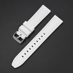Dual-Tone Silicone Sport Strap with Quick Release 20mm - moonswatch (White silver)