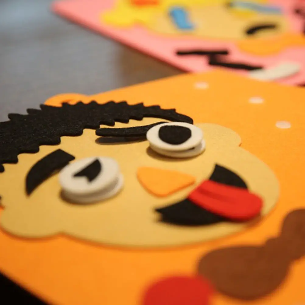 1Pcs 얼굴 퍼즐 천 교육 퍼즐 세트 조기 발달 감정 인식 인지 학습 조기 발달 장난감