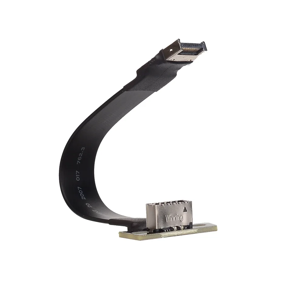 Adt-usb Interno 3.2 20pin Gen2 tipo e Macho para Tipo-e Adaptador Feminino Extensão do Soquete do Painel Frontal Cabo de Fita Plana com Furo do Parafuso - Imagem 5