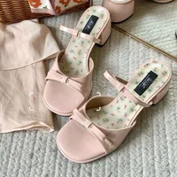 Femmes sandales été bout carré talons hauts chaussures femme tendance extérieure sandales à bout ouvert robe élégante pompes Sandalias De Mujer 3