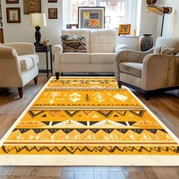 Carpet for Living Room Retro Bohemian Yellow Abstract Large Area Rug Home Decoration Pastoral Ethnic Style Bedroom Mat Ковер 2