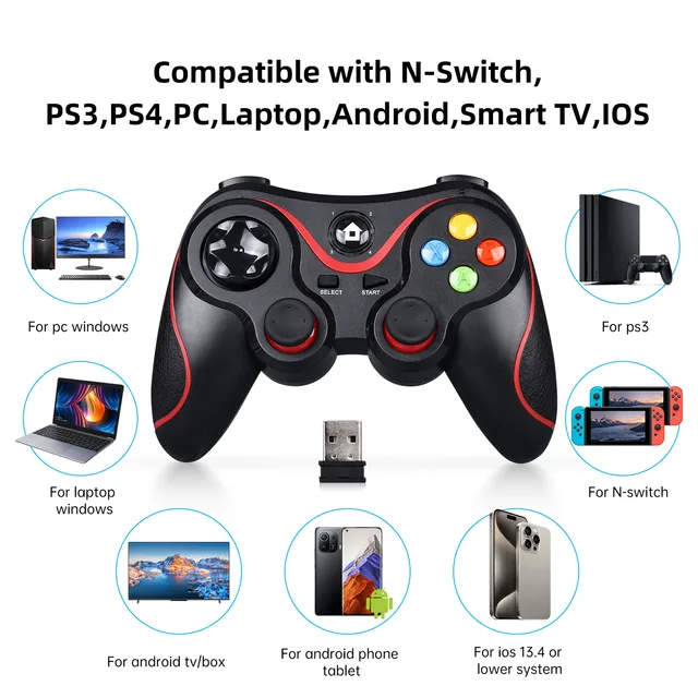 Wireless Bluetooth-Compatible Game Controller For Android Gamepad Controle PC Joystick For PS3/PS4/Switch Console Accessories 2