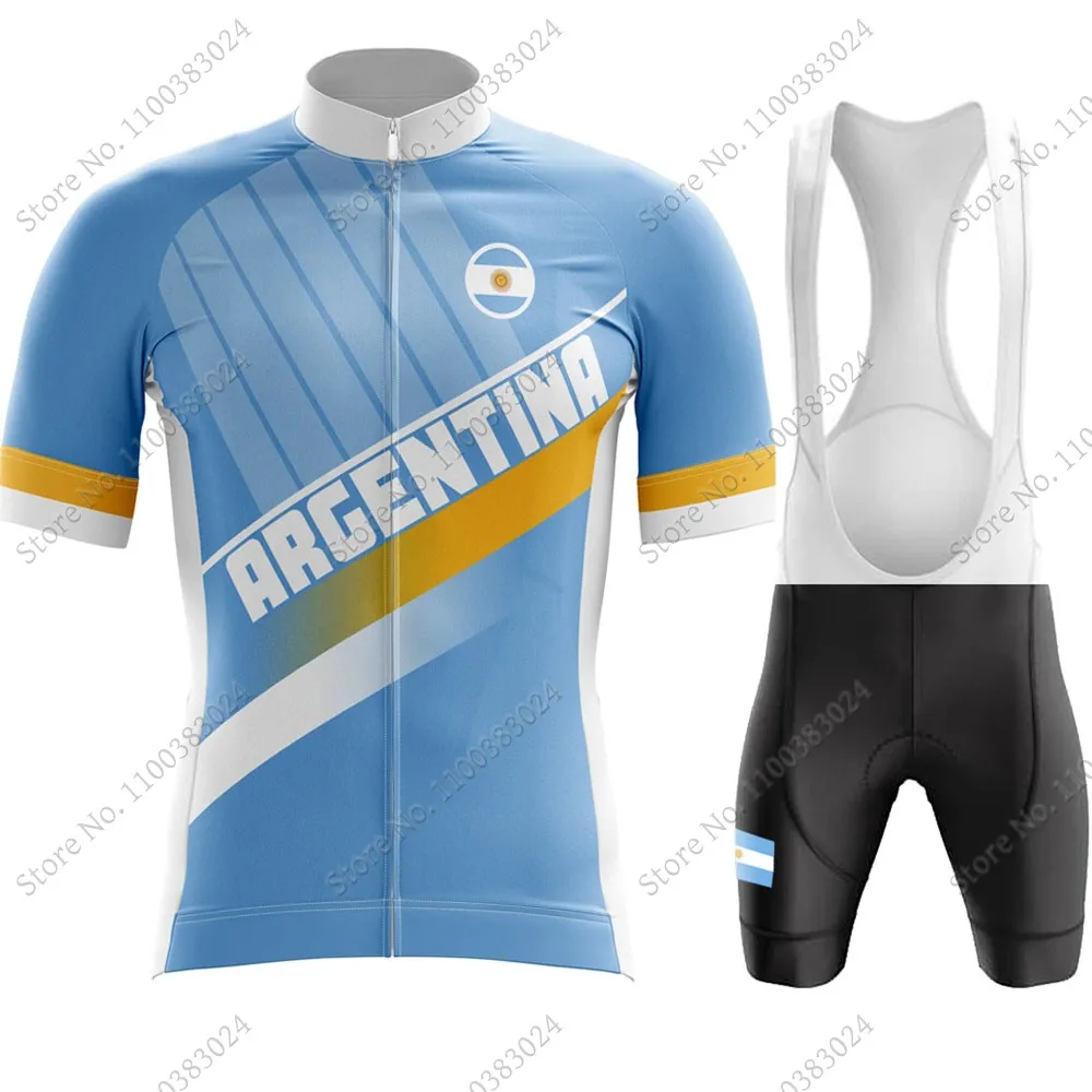 Argentina National Team Cycling Jersey Set Men Road Bike Shirts Suit Bicycle Bib Shorts MTB Maillot