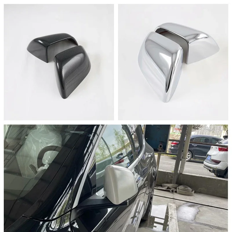 

Car Rear View Rearview Side Glass Mirror Cover Trim Frame Side Mirror Caps for Tesla Model Y 2021 2022