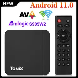 Smart TV Box Android 11 Tanix W2 Amlogic S905W2 Android 11.0 Media Player H.265 AV1 Dual Wifi HDR 10+ 4GB32GB Set Top Box 2G16G