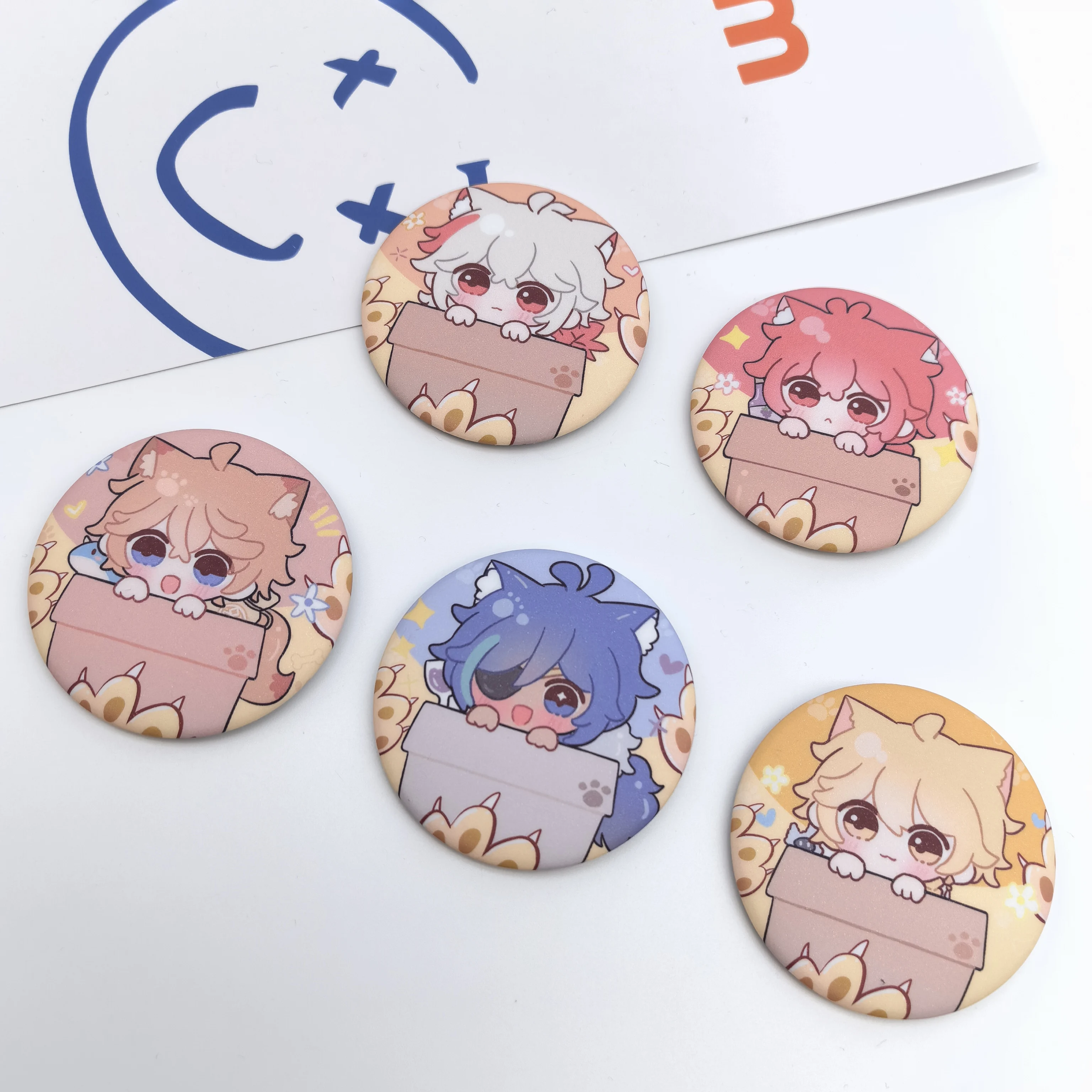 1 шт. Аниме игра геншин ударный милый Xiao разбавленные значки на лацканах одежда ювелирные изделия ошейник милые животные кошка аксессуары подарки для друга