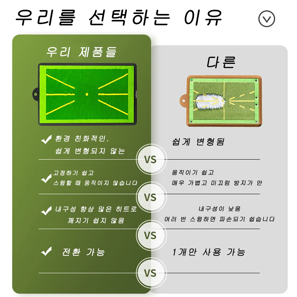 스윙감지용 고품질 골프트레이닝패드 배팅볼 흔적 지향매트 스윙경로패드 스윙연습패드