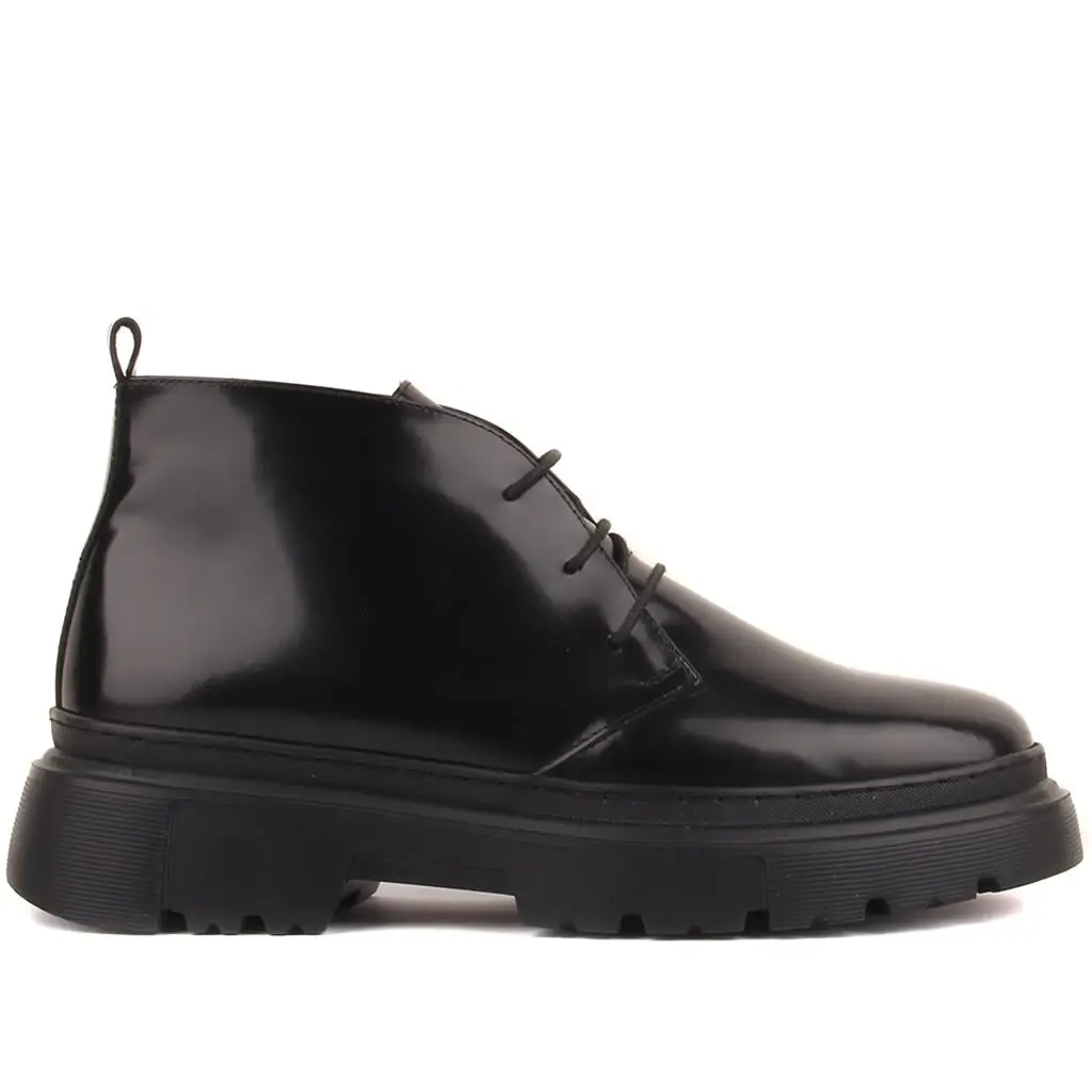 

Sail Lakers-Black Unwrapping Leather Men's Boots