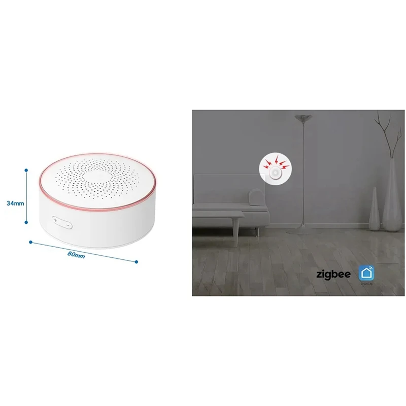 A27R-Tuya Smart Zigbee Siren Wireless Audible And Visible Alarm 100Db Anti-Tamper AC Power Work Volume Adjustment