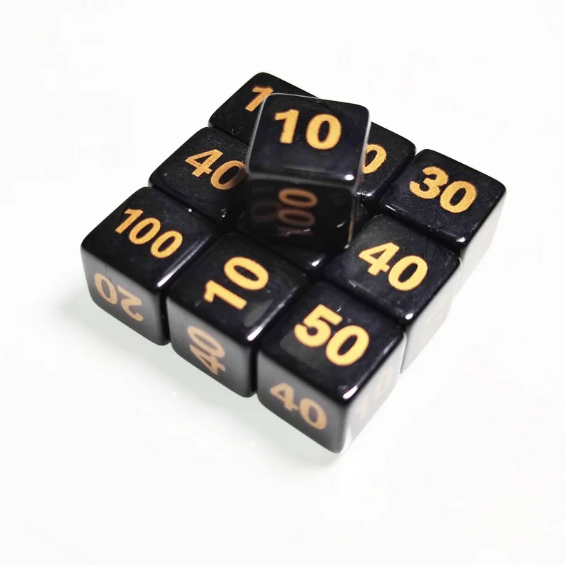 

10Pcs/set 14mm Acrylic D6 Dice Blood Count Indicator 6 Sides 10 20 30 40 50 100