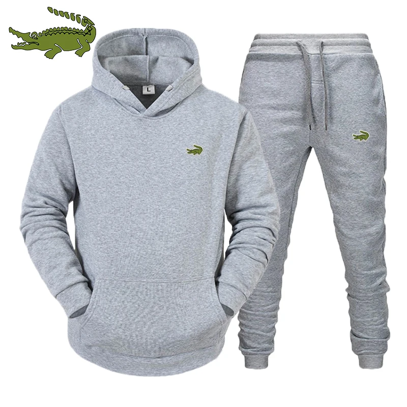 

High Quality Men's Suit Fashion Casual Tracksuit 2 Piece Hoodie Pullover Sports Clothes Sweatshirt Jogging Set