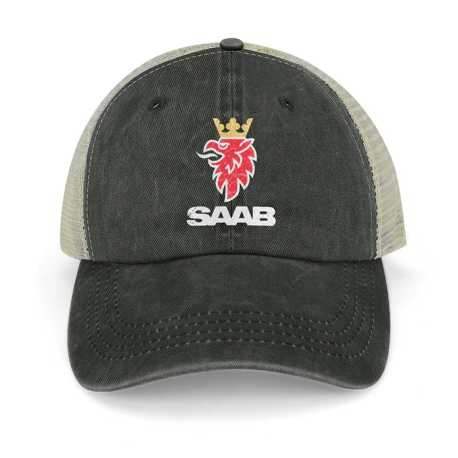 

Saab vintage grunge logo Cowboy Hat Hood Visor Hat Luxury Brand cute Women Men's