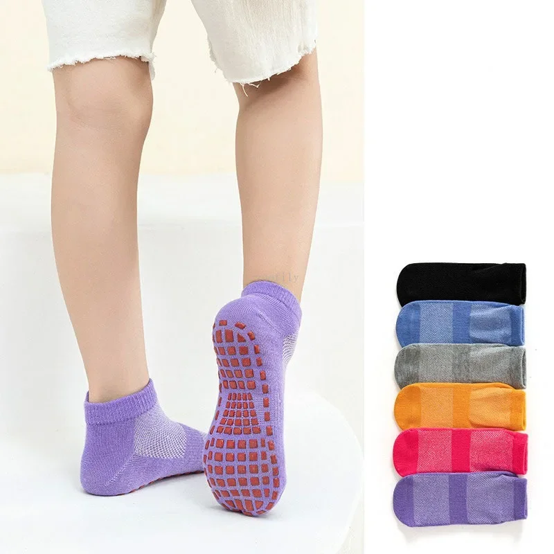 Fashion Solid Children Floor Socks Boys Kids Girls Baby Non Slip Silicone Toddler Socks Breathable Versatile Parent-child Socken