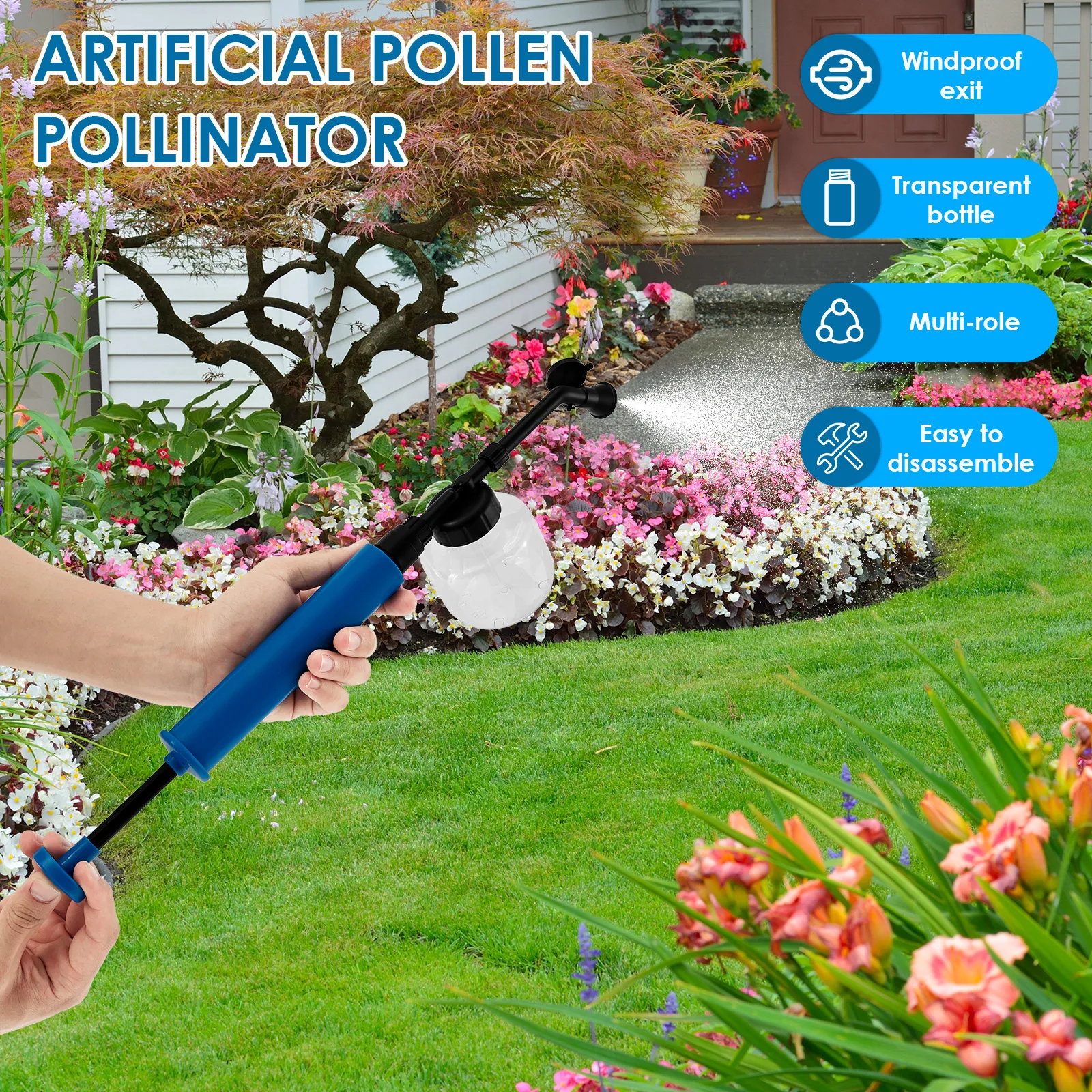 Garden Sprayer Plastic Diatomite Powder Sprayer High Pressure Air Pump Manual Powder Applicator Dispenser Yard Agriculture Tools