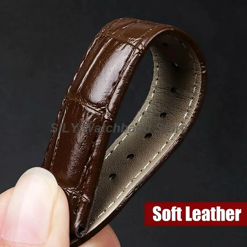 Universal Calfskin Leather Waterproof Sport Bracelet Watch Strap