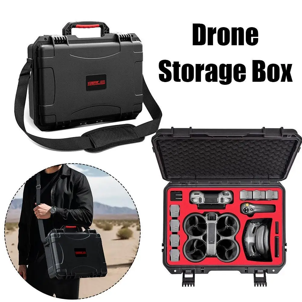 

Коробка для хранения дрона для DJI Avata 2, водонепроницаемая коробка, безопасная амортизирующая портативная дорожная коробка для хранения с защитой от падения EVA, аксессуары