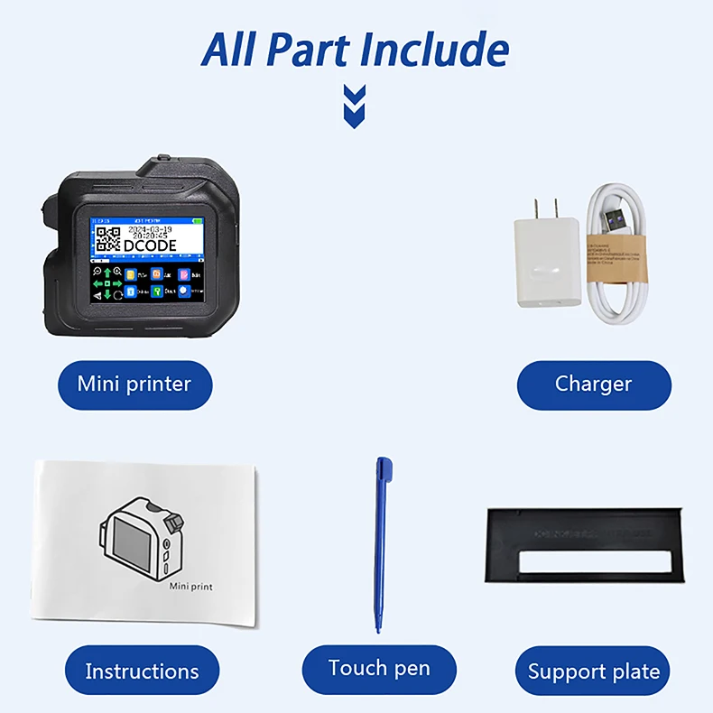 DC98 Mini Portable Inkjet Printer 12.7mm Handheld Thermal Inkjet Printer QR Barc