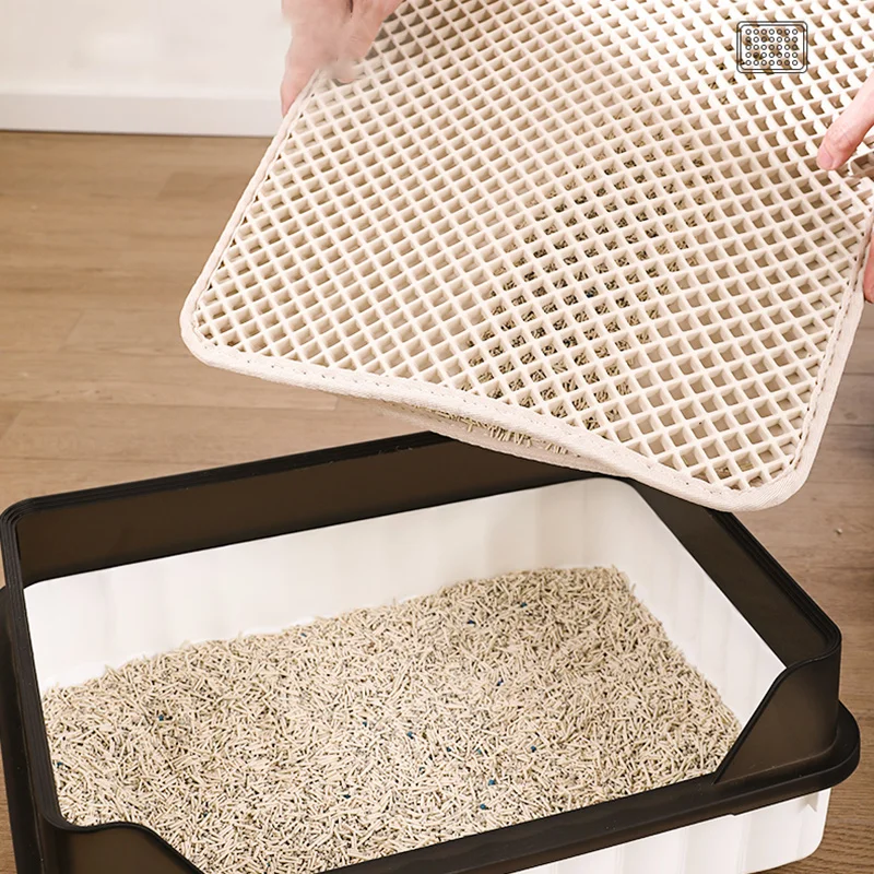 HOOPET Pet Double Layer Cat Litter Mat Extra Large Cat Litter Pan Splashproof Filter Control Mat Washable Supplies