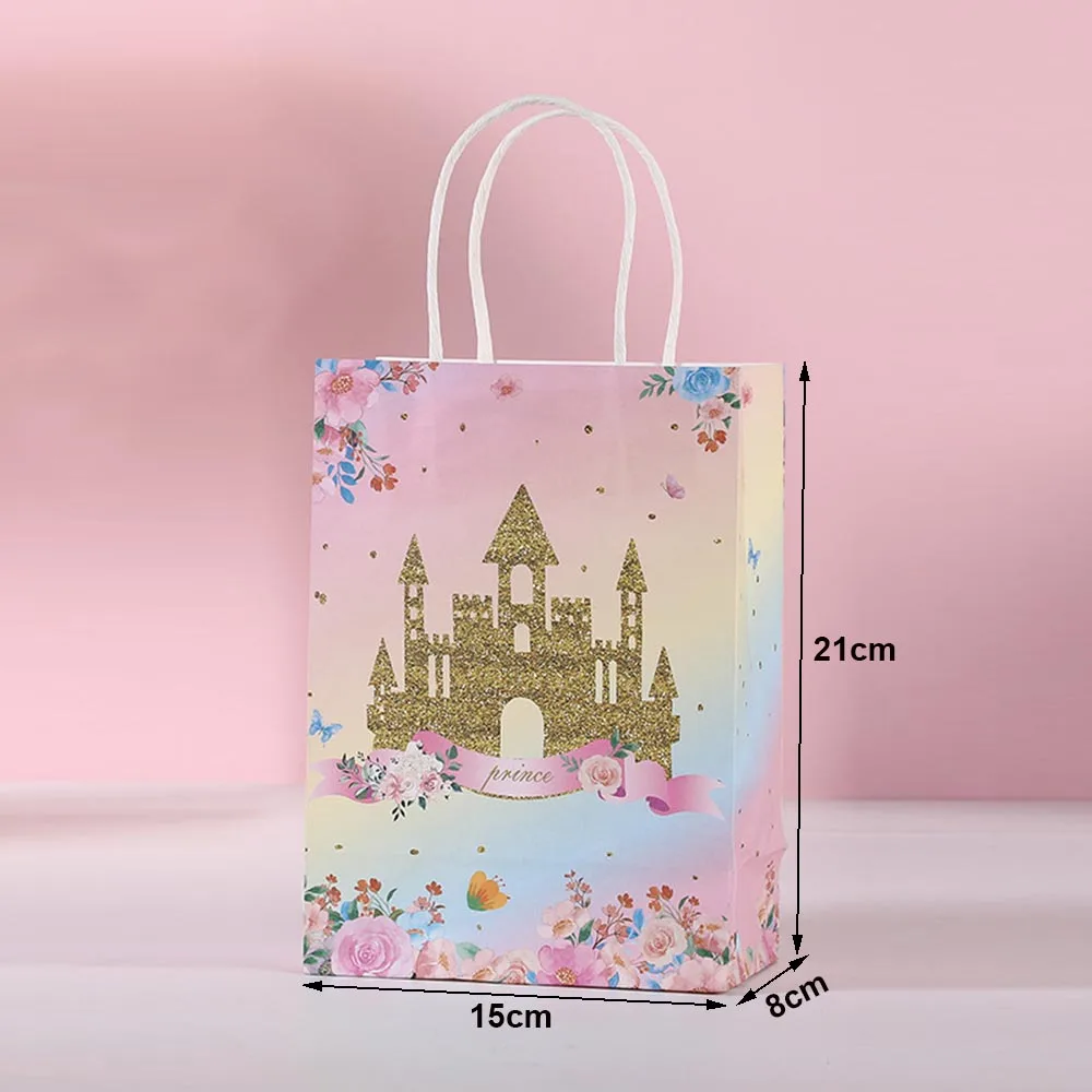 24 Sacchetti Regalo Per Bomboniere Principesse Disney – Manici Carta – Feste Compleanno Ragazze