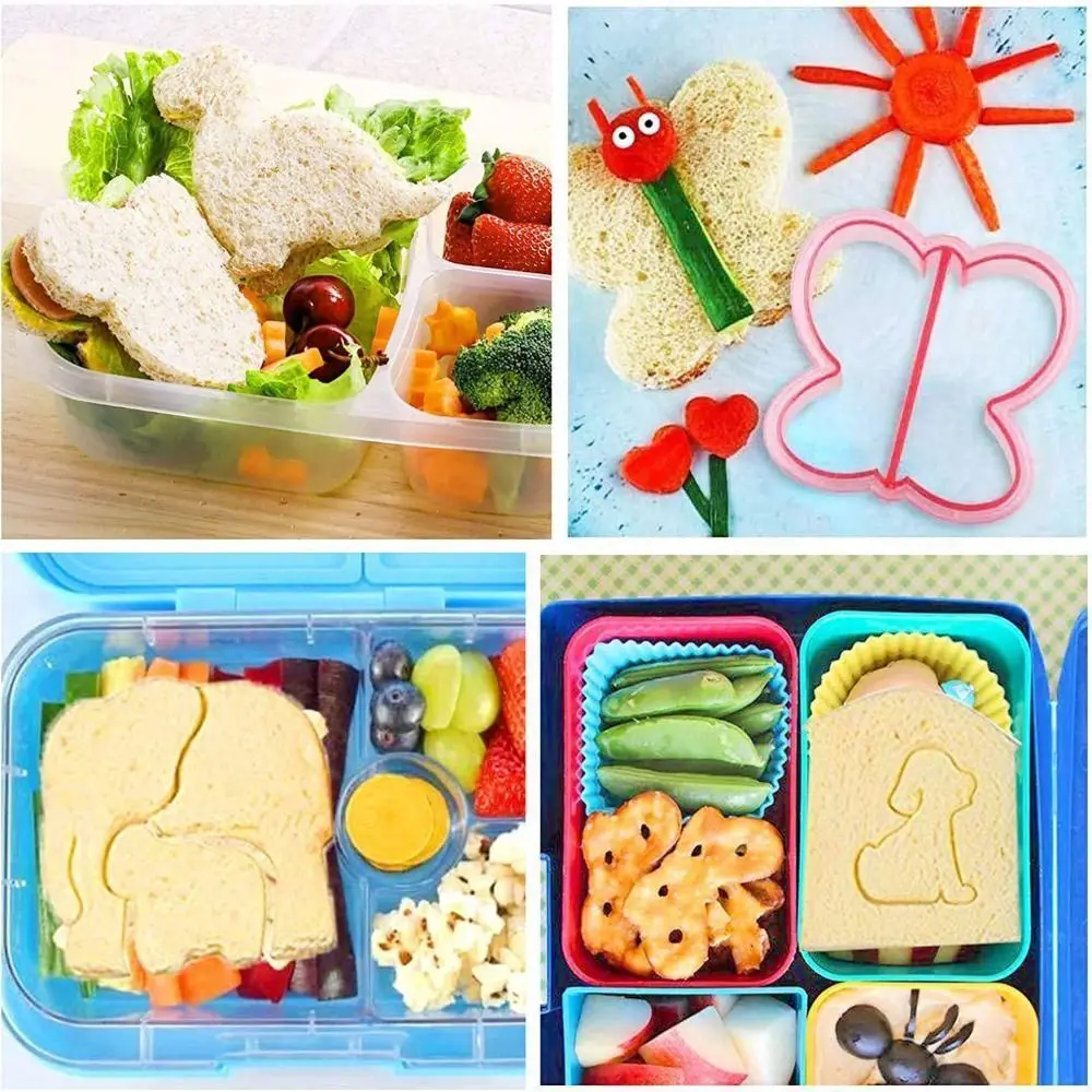 Sandwich Cutter Set Bento Box Accessories Bread Cutters Fruit Cutter Animal Picks Lunch Box Food Dividers DIY for Kids Lunch Box