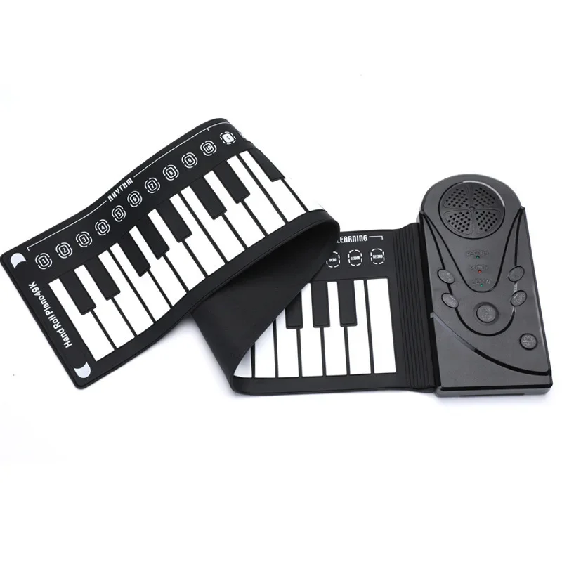 USB Hand Roll Up Piano Portable Folding Electronic Organ Keyboard Instruments 49 Key for Music Lovers Playing Accessories new
