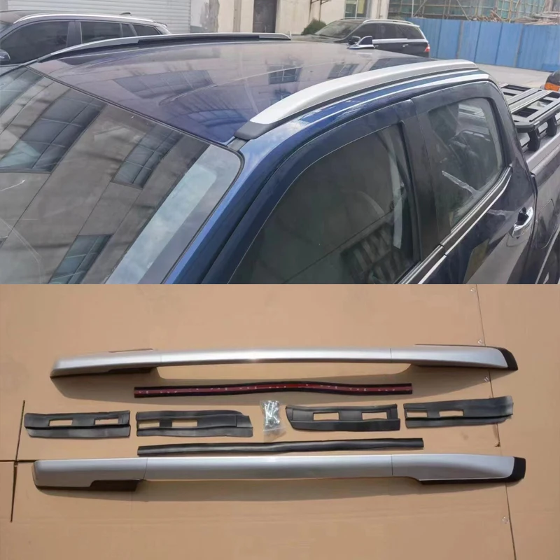 Per Isuzu Dmax D-Max 2012- 2019 2020 2021 Pickup Car Silver Roof Rails Rack Carrier Bar Doppia Cabina Decorativa