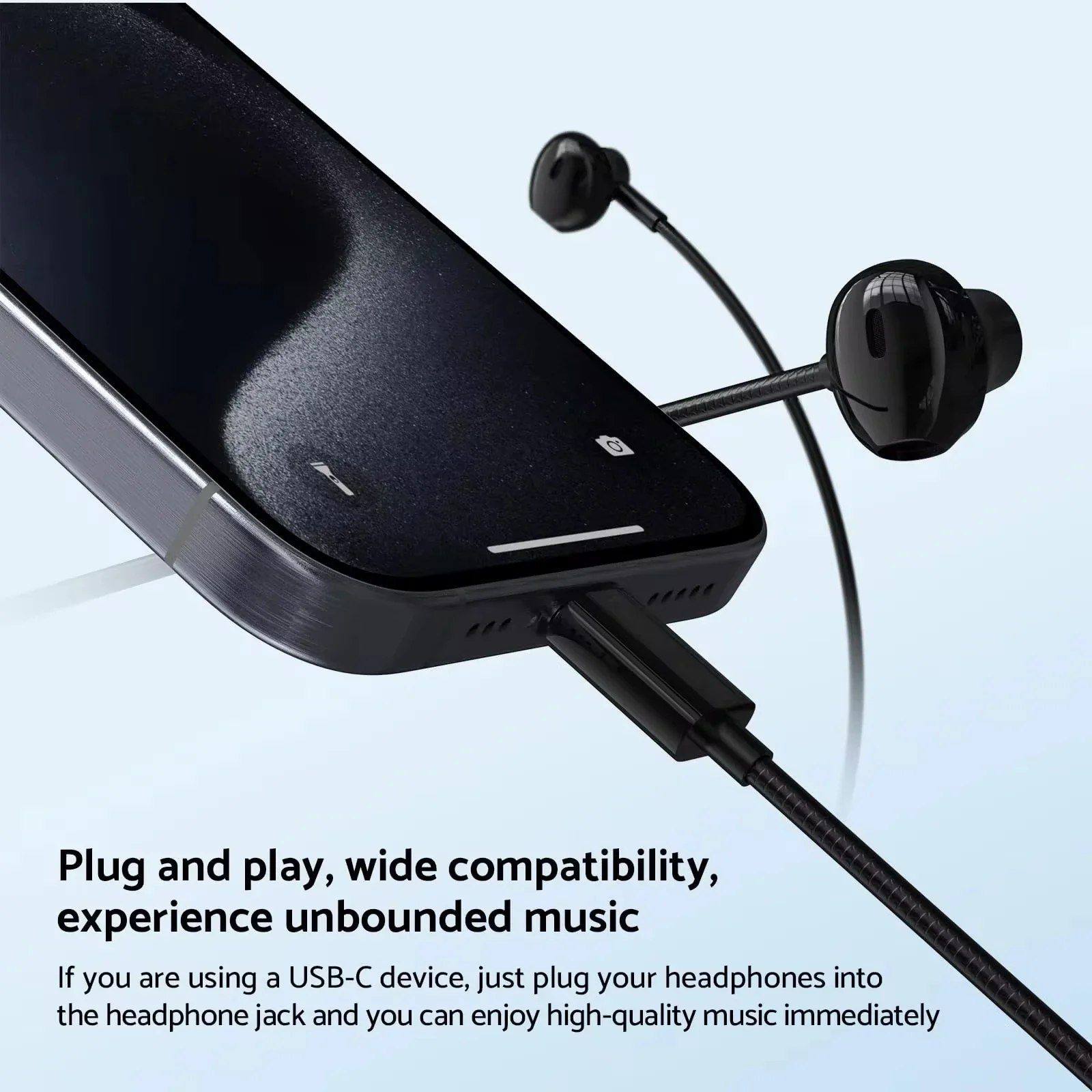 Type C 3.5MM Wired Headphones For Galaxy S24 S23 S22 Ultra Earphone For iPhone15 Redmi Huawei Samsung Earbuds Accessories In Mic wired earphones wired headphones