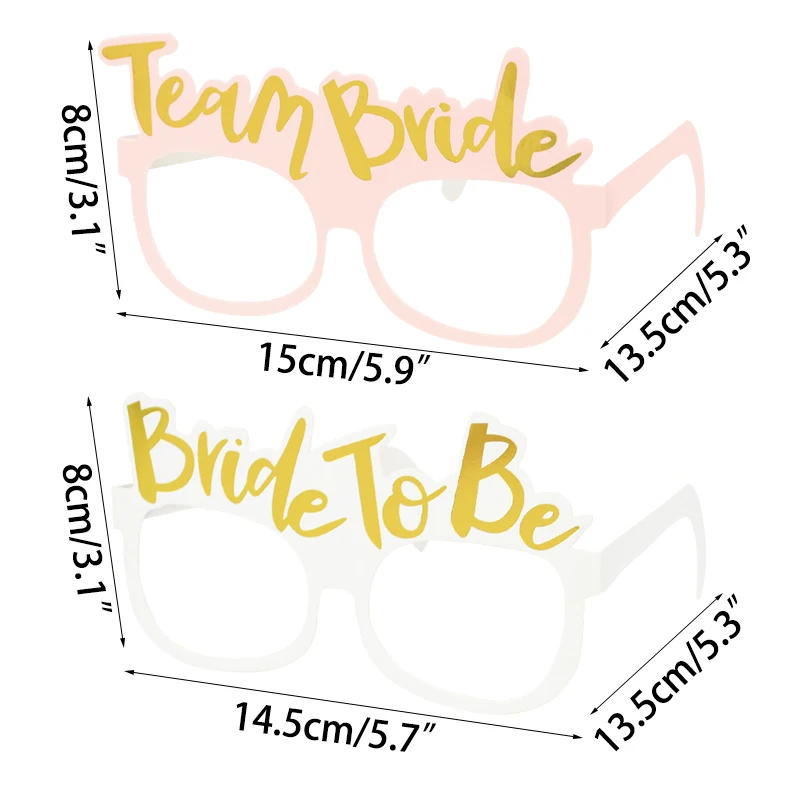 Description Picture 4 of item10/20pcs team bride paper glasses bride to be bridal shower Hens Bachelorette Party Wedding Decoration Supplies photobooth props
