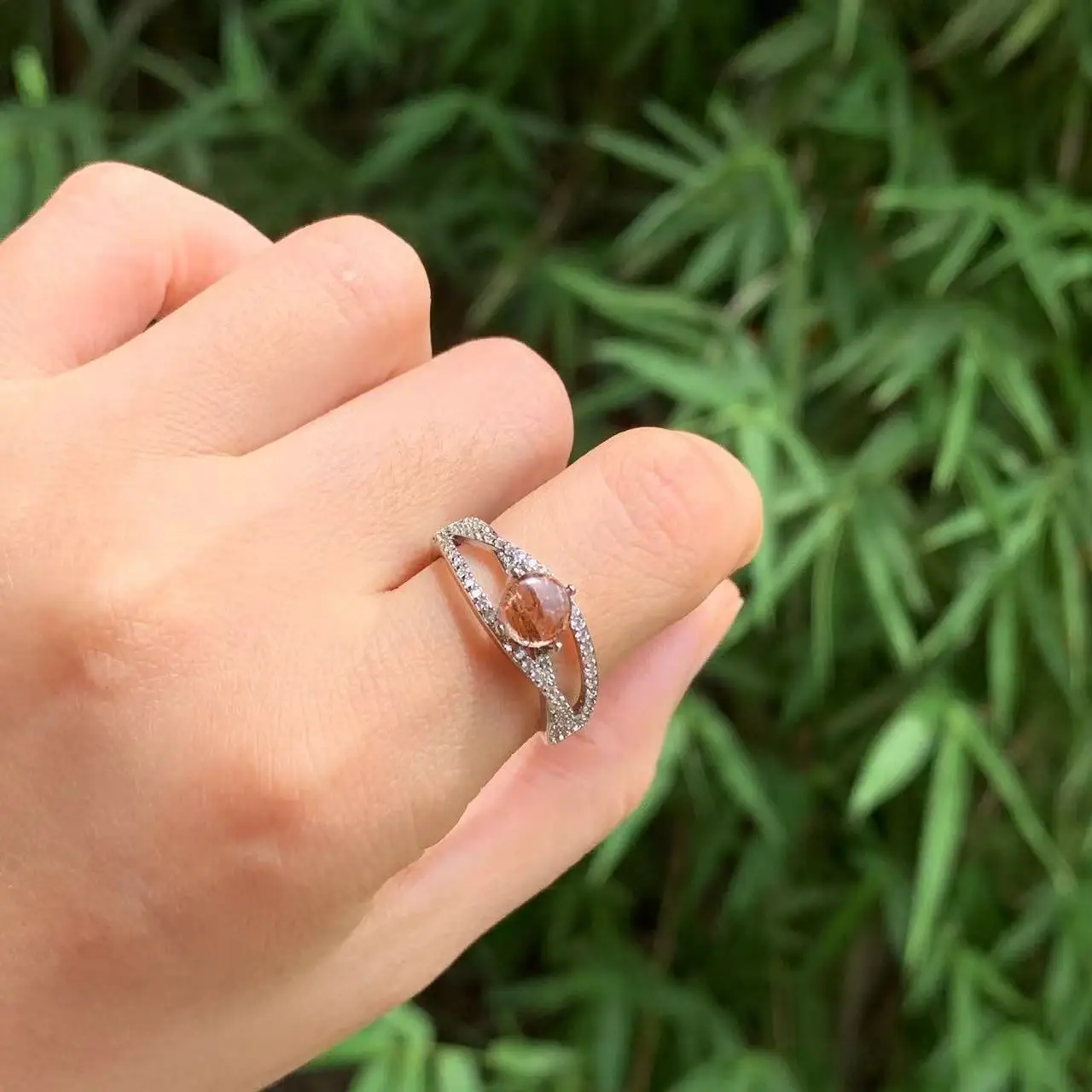 MM Natural RED Gold Rutilated Quartz Ring Adjustable Female Jewelry for Women Gift Wholesale High Quality Vintage Fine