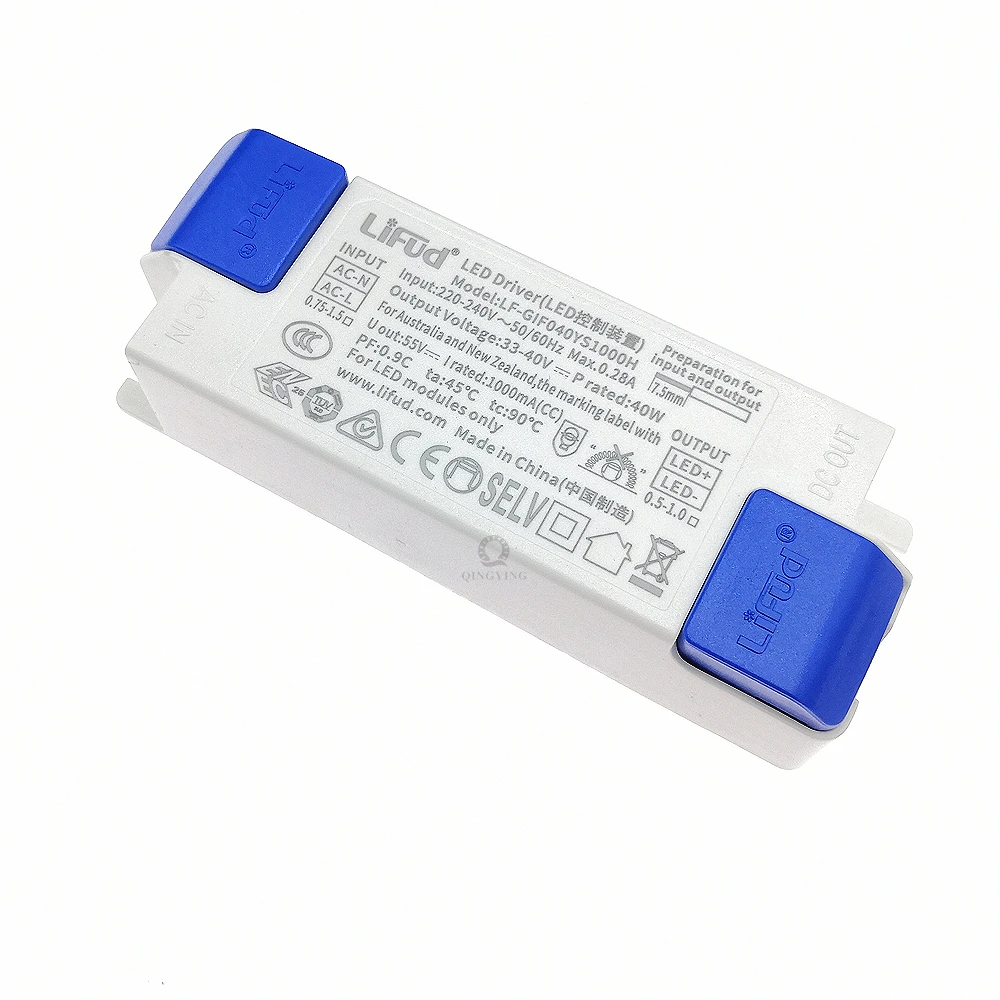 Lifud LED 드라이버 LF-GIF040YS 800mA-1050mA DC33-40V 높은 PF 0.9 LED 모듈용 무료 깜박임 조명 변압기 전원 공급 장치