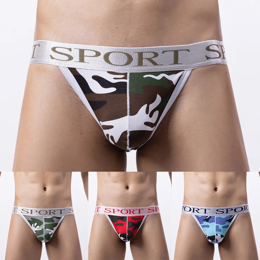 

Mens Bikini Briefs Camouflage Underwear Bulge Pouch Shorts Trunks Hip Lift Hight Cut Underpants Summer Soft Breathable Lingeries