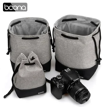 BOONA custodia per obiettivo per fotocamera custodia per obiettivo Canon Nikon Sony Olympus Fuji DSLR accessori per fotografia borsa universale con coulisse
