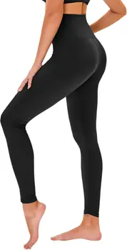 High Waisted Leggings for Women - No See Through Tummy Control Cycling Workout Yoga Pants with Pockets Reg & Plus 1