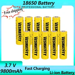 18650 Battery 9800mAh 3.7V 18650 Rechargeable Lithium Ion Battery Small Electronic Tool USB Charger