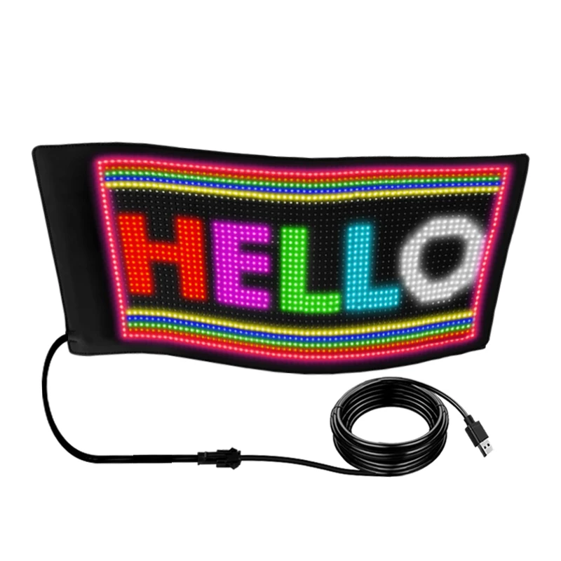 Flexible LED Panel Digital Messages Moving Soft LED Sign Board RGB Text  Matrix Module Screen Advertising Running LED Car Display - AliExpress