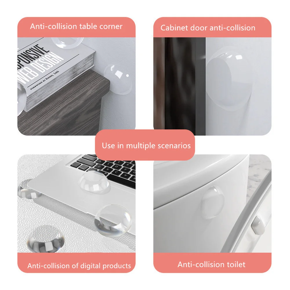 Silicone Clear Door Stopper Wall Protector Round Non-slip Shock Self Adhesive muffler Reusable Door Handle Bumper Protective door stopper silicone door stopper door stopper bumpers